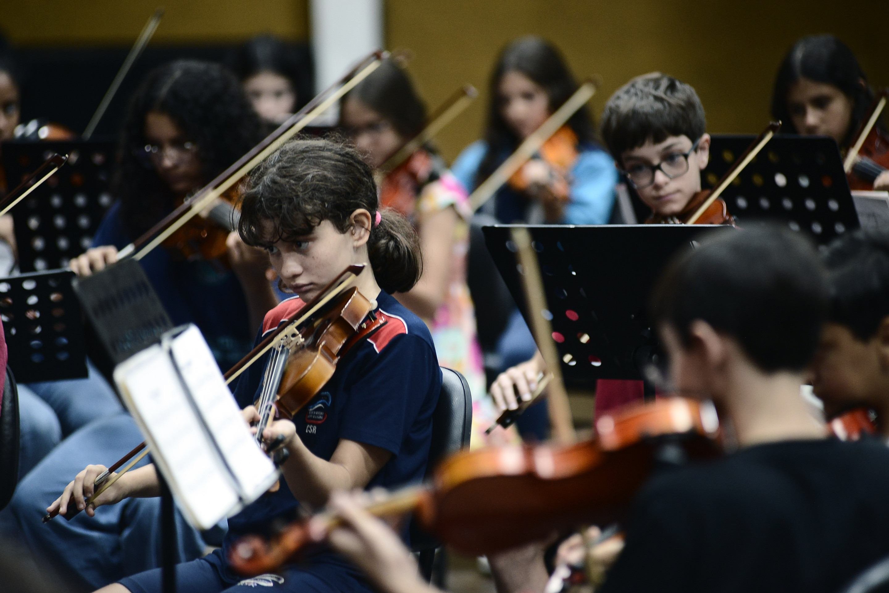 Luiza Macedo, aluna da EMB, inspira-se  na hist&oacute;ria de Beethoven para  se aprimorar no violino