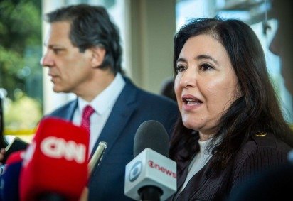Tebet deixa o MDB para compor a chapa com Haddad pelo PSB. Ela deixará a Esplanda nos próximos dias -  (crédito:  Diogo Zacarias) -Tebet deixa o MDB para compor a chapa com Haddad pelo PSB. Ela deixará a Esplanda nos próximos dias -  (crédito:  Diogo Zacarias)
