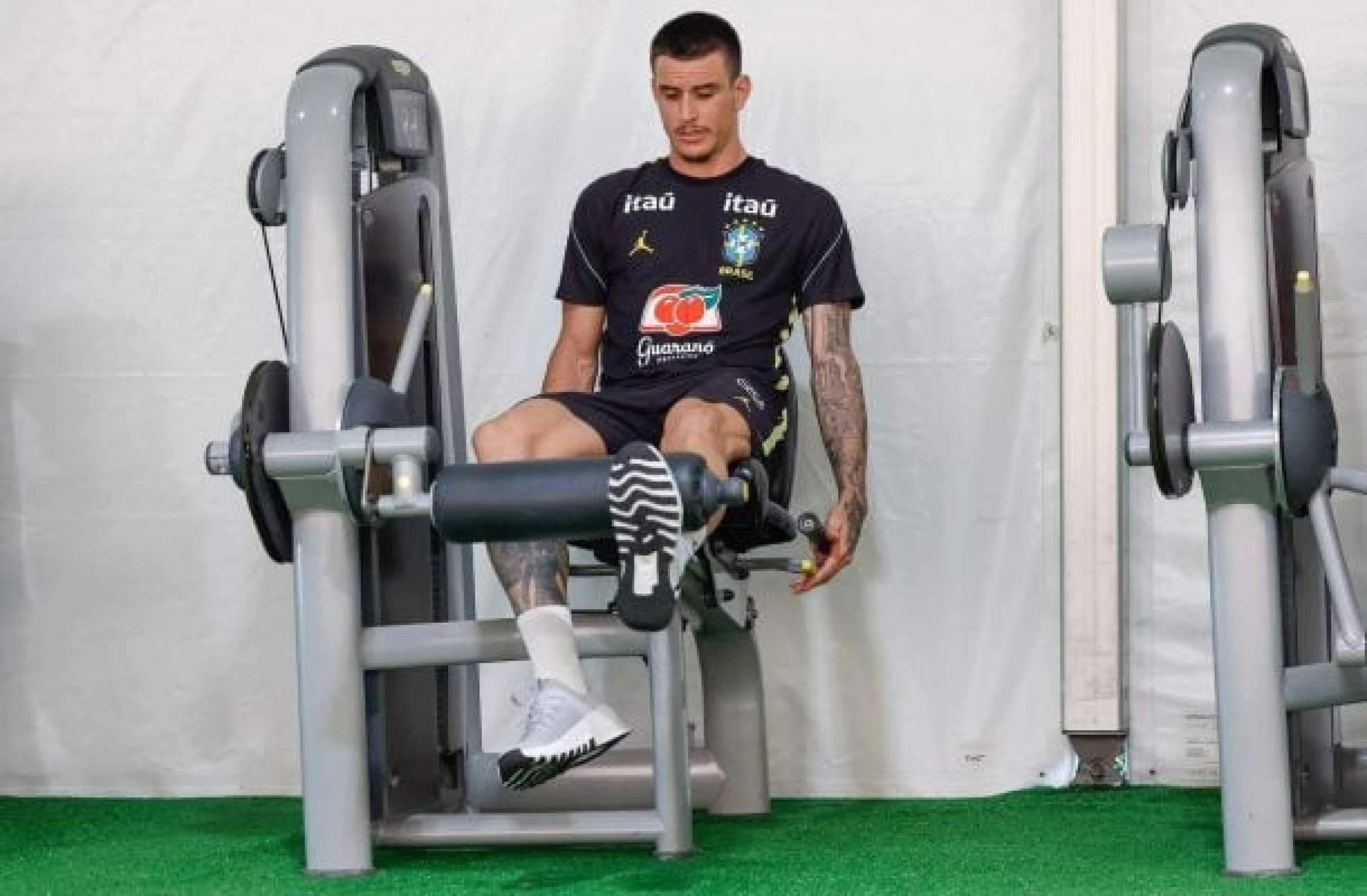 Ibañez durante treino pela Seleção Brasileira na academia em Orlando -  (crédito: Foto: Rafael Ribeiro/CBF)