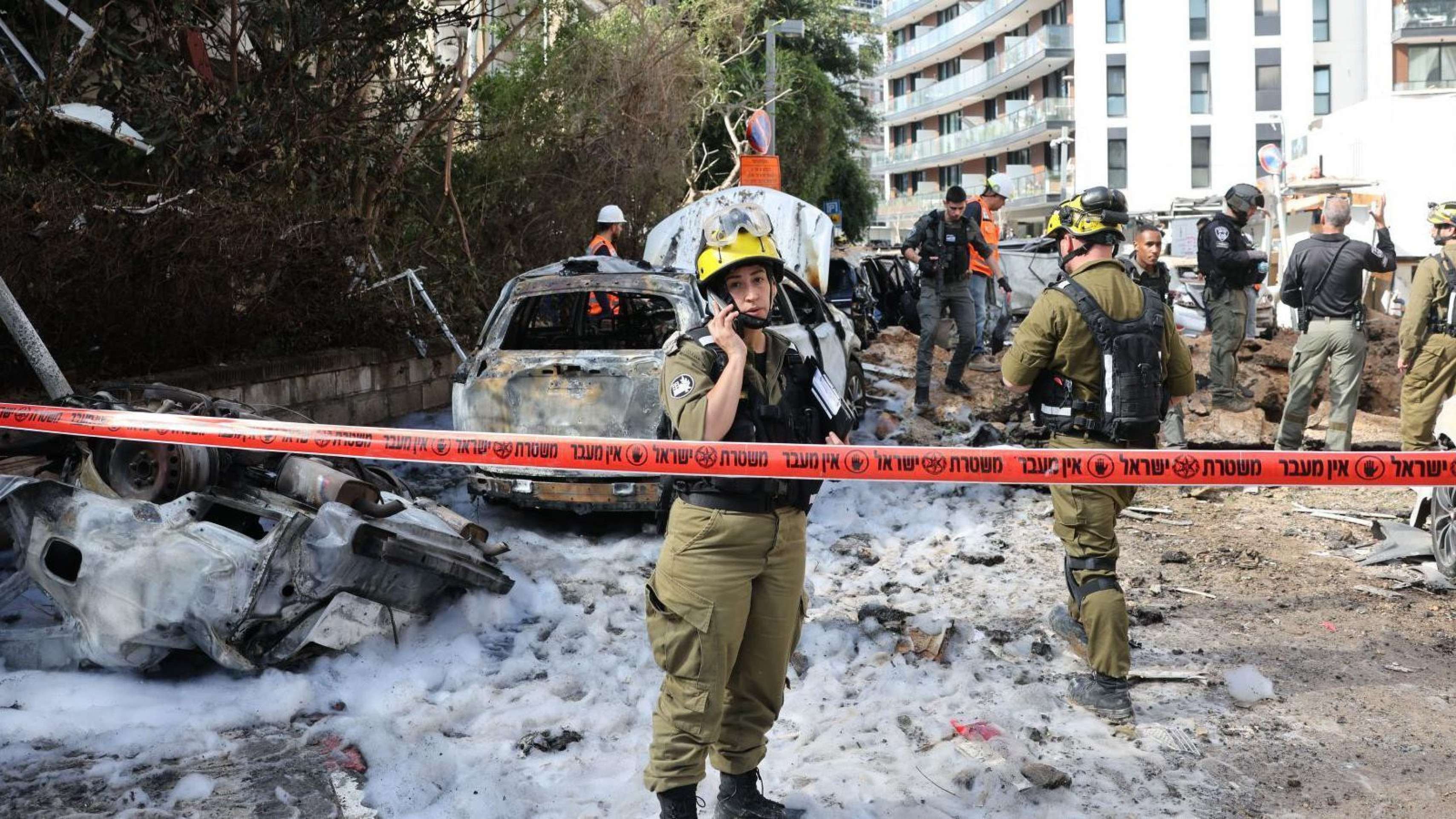 Em Tel Aviv, zona residencial foi atacada -  (crédito: EPA)
