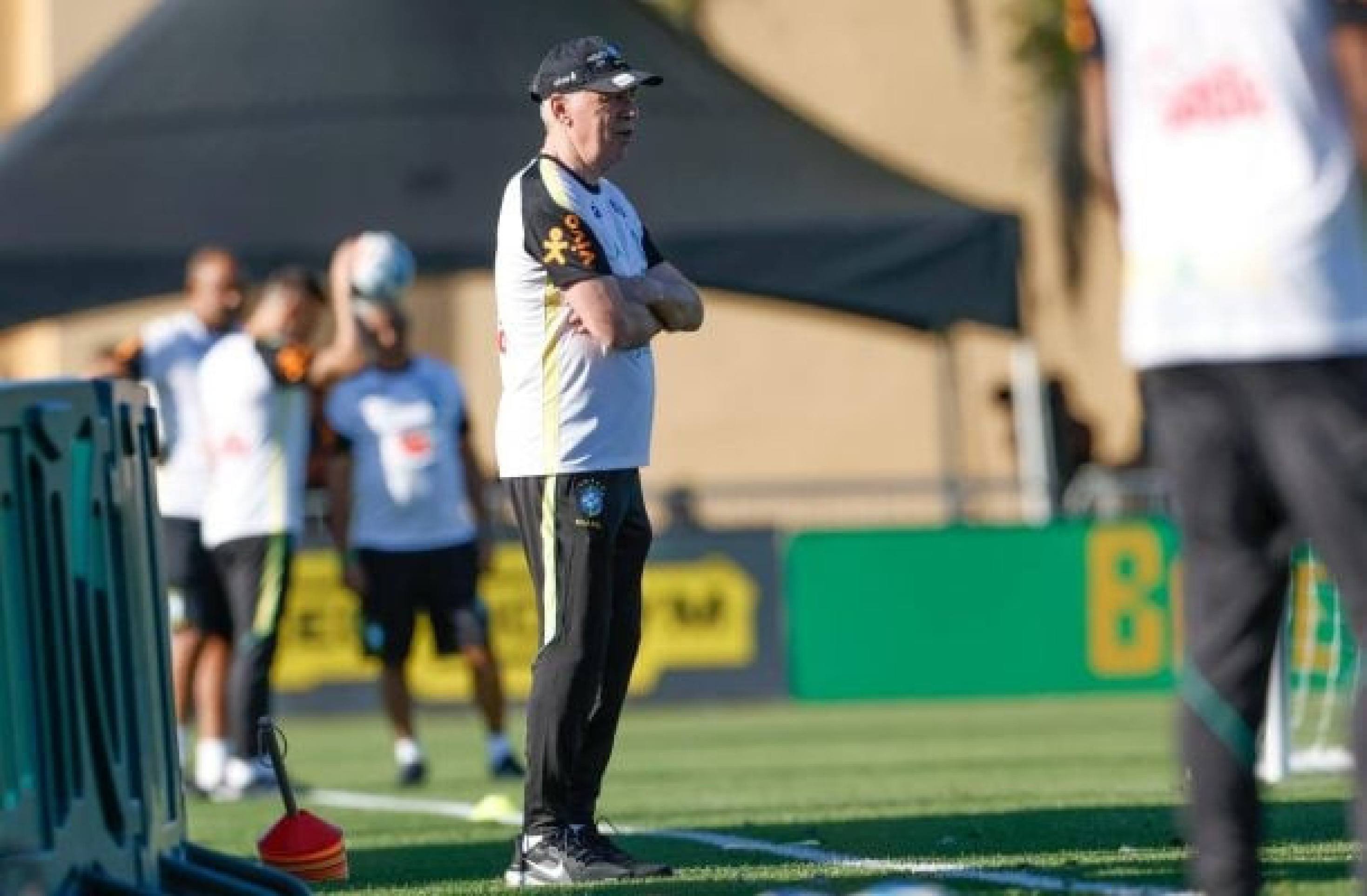Ancelotti observa o treino da Seleção Brasileira nos EUA -  (crédito: Rafael Ribeiro/CBF)