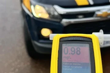 PRF prende motorista reincidente por embriaguez na BR-020 - (crédito: PRF/Divulgação) PRF prende motorista reincidente por embriaguez na BR-020 - (crédito: PRF/Divulgação)