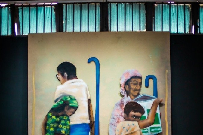 A exposição reúne obras inéditas de artistas de Ceilândia