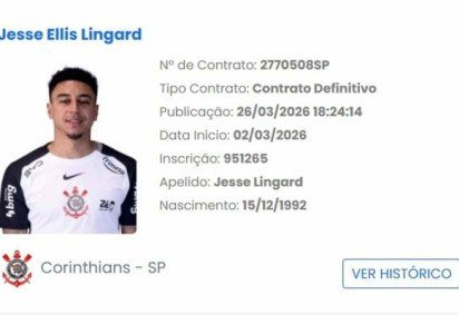 Jogador está pronto para jogar pelo Timão -  (crédito: Foto: Divulgação/CBF) -Jogador está pronto para jogar pelo Timão -  (crédito: Foto: Divulgação/CBF)