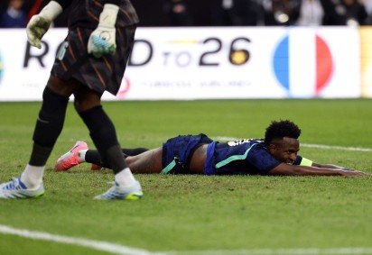 &Uacute;ltimo gol de Vinicius Junior pela Sele&ccedil;&atilde;o foi em 10 de outubro de 2025, na goleada por 5 x 0 sobre a Coreia do Sul em amistosos       -  (crédito: Franck Fife/AFP)
