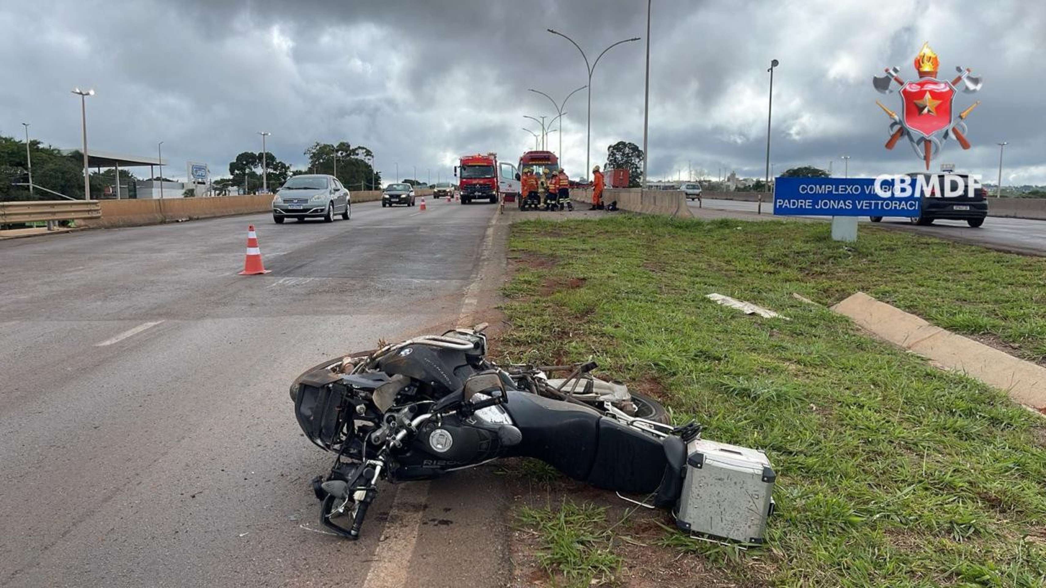 Em Sobradinho, outro motociclista ficou ferido 