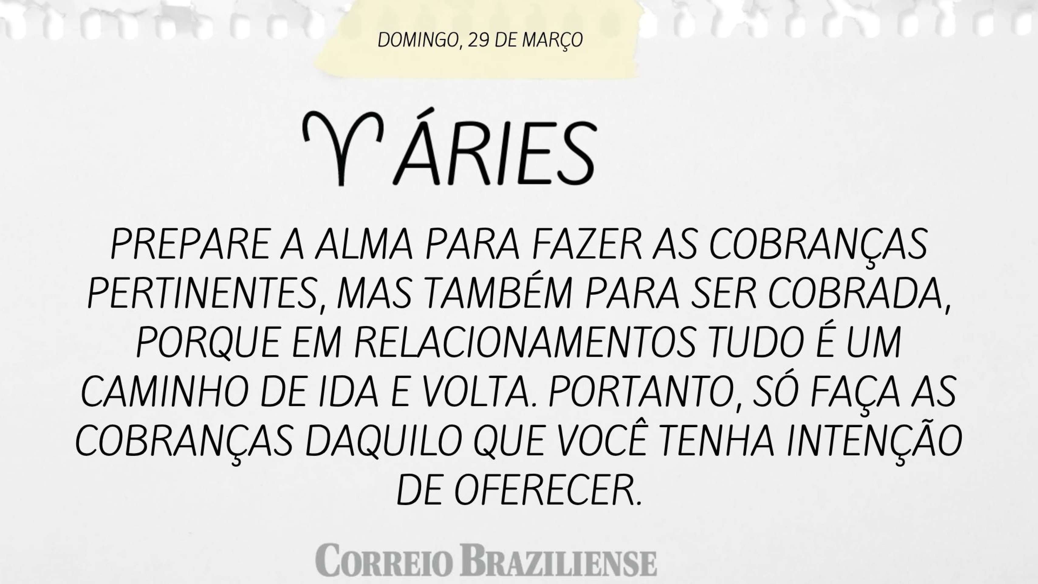Hor&oacute;scopo deste domingo  (29/3) - &Aacute;ires