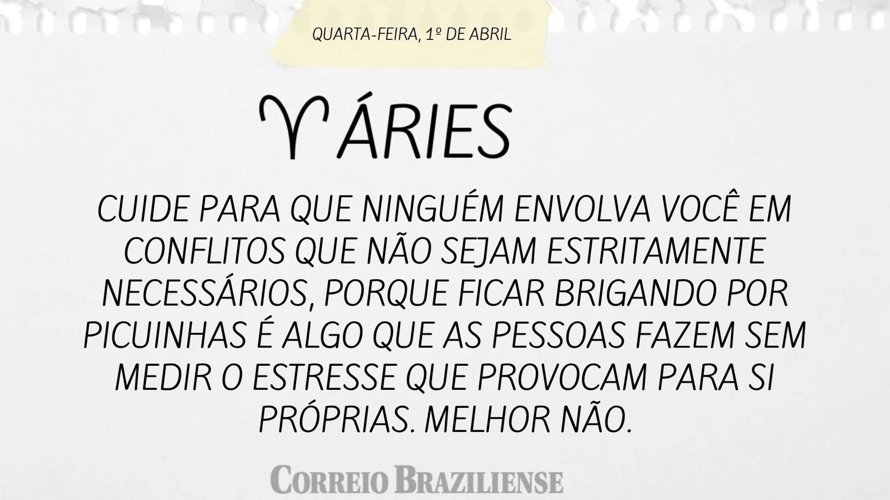 Hor&oacute;scopo desta quarta-feira (1&ordm; de abril) - Aqu&aacute;rio