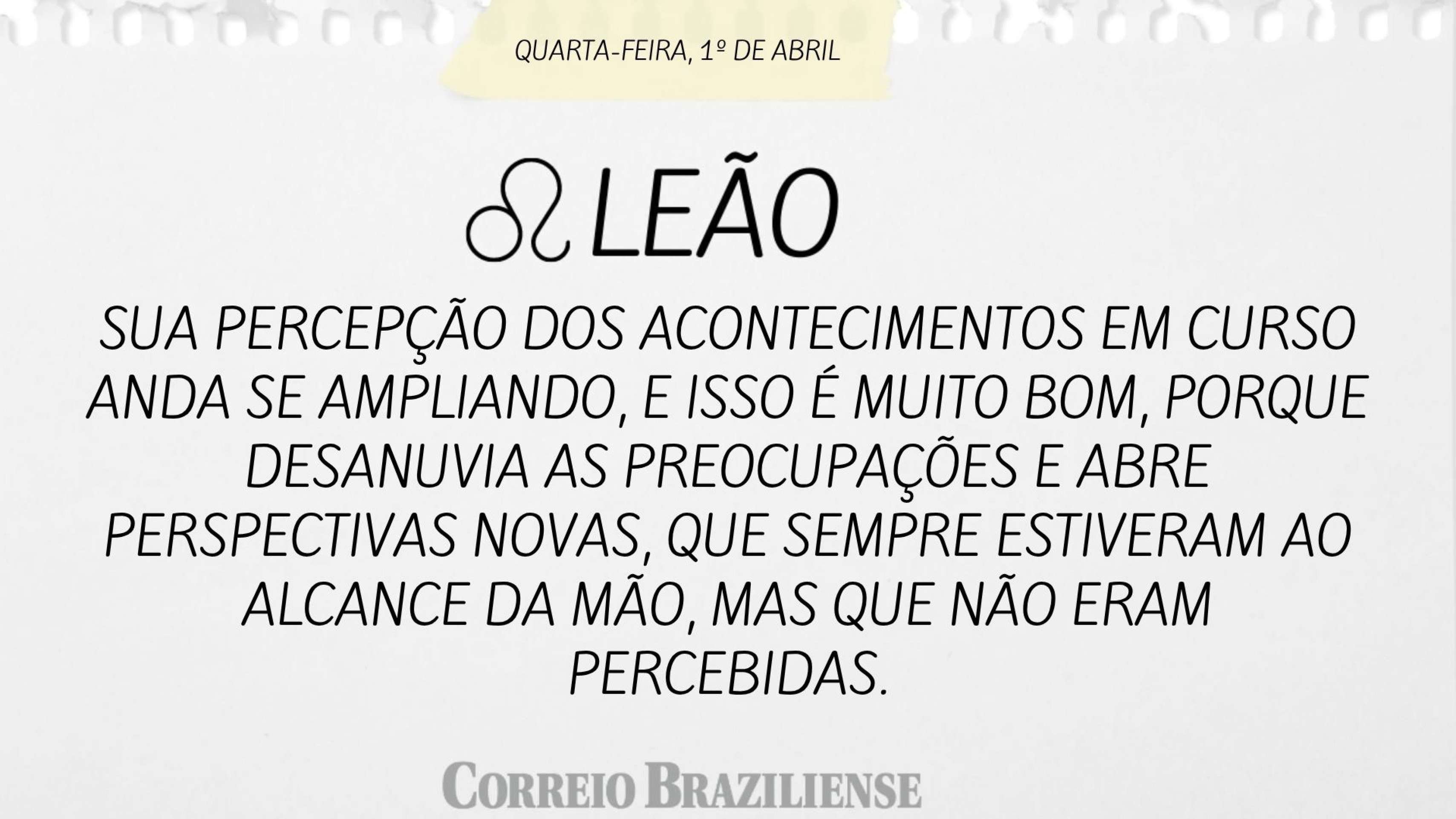 Hor&oacute;scopo desta quarta-feira (1&ordm; de abril) - Aqu&aacute;rio