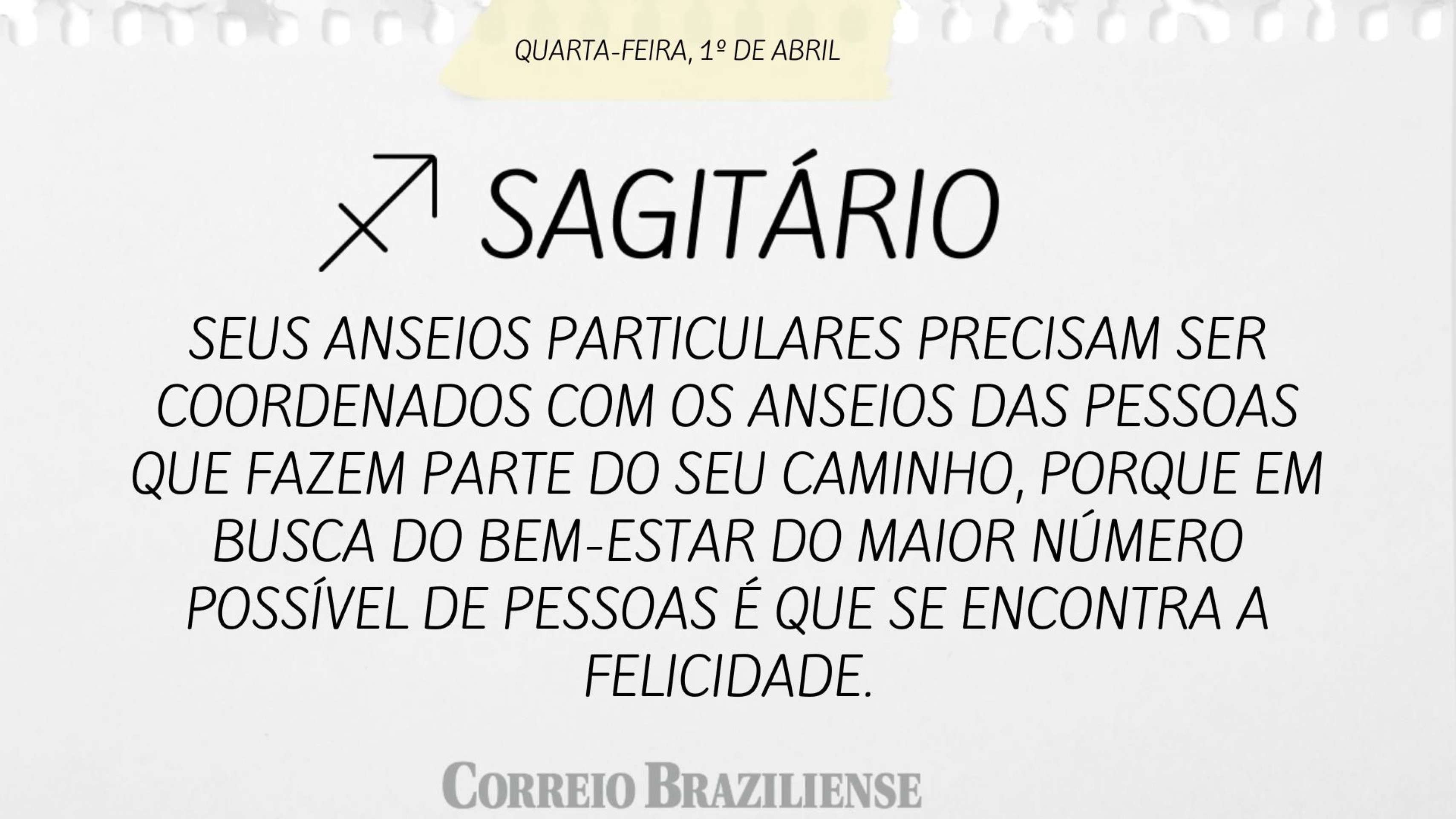 Hor&oacute;scopo desta quarta-feira (1&ordm; de abril) - Aqu&aacute;rio