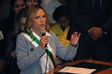 Celina Leão toma posso como governadora do Distrito Federal -  (crédito:  Marcelo Ferreira/CB/D.A Press)