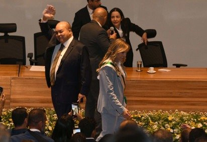 Ibaneis transmite o cargo de governador à vice Celina Leão -  (crédito: Marcelo Ferreira/CB/D.A Press) -Ibaneis transmite o cargo de governador à vice Celina Leão -  (crédito: Marcelo Ferreira/CB/D.A Press)