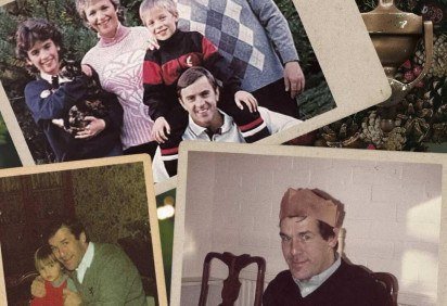 Ronnie, fotografado com Lloyd, filho de Rob e Dianne, no Natal, era muito prestativo ao ajudar com as crianças e costumava dizer: 