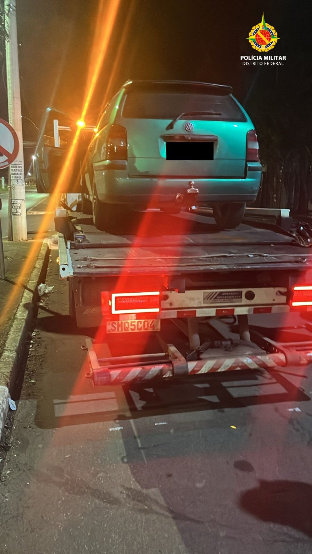 Carro do agressor foi apreendido e ficou sob responsabilidade do DER/DF
