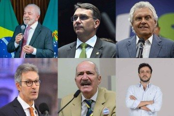 Lula, Flávio, Caiado, Zema, Aldo e Renan: os seis postulantes ao Planalto até agora - (crédito: Reprodução) Lula, Flávio, Caiado, Zema, Aldo e Renan: os seis postulantes ao Planalto até agora - (crédito: Reprodução)