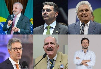 Lula, Flávio, Caiado, Zema, Aldo e Renan: os seis postulantes ao Planalto até agora -  (crédito: Reprodução) -Lula, Flávio, Caiado, Zema, Aldo e Renan: os seis postulantes ao Planalto até agora -  (crédito: Reprodução)
