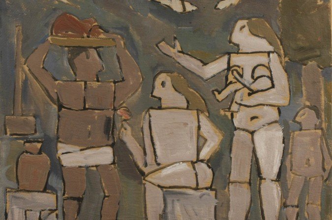  Figuras com pombos, 1949 Figuras con palomas óleo sobre cartão [óleo sobre cartón] Acervo [Colección] Museo Torres García                                     45 x 53 cm. 
Joaquín Torres García - 150 anos
Curadoria: Saulo di Tarso. Visitação até 21 de junho, de terça a domingo, das 9h às 21h, na  Galeria 5 e Pavilhão de Vidro do Centro Cultural Banco do Brasil (CCBB - SCES Trecho 02, Lote 22, Edifício Tancredo Neves)
