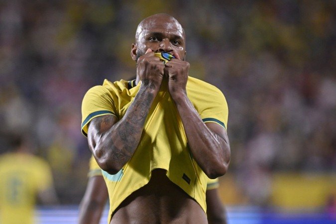 ORLANDO (USA), 31/03/2026 - CBF / SELECAO BRASILEIRA / ESPORTE / BRASIL vs CROACIA - Comemoracao de IGOR THIAGO, autor do segundo gol brasileiro na partida entre Brasil vs Croacia, em jogo amistoso internacional antes da Copa do Mundo de Futebol, realizado no Camping World Stadium, em Orlando, nos Estados Unidos, nesta terca-feira (31).
- (crédito: ESTADÃO CONTEÚDO) ORLANDO (USA), 31/03/2026 - CBF / SELECAO BRASILEIRA / ESPORTE / BRASIL vs CROACIA - Comemoracao de IGOR THIAGO, autor do segundo gol brasileiro na partida entre Brasil vs Croacia, em jogo amistoso internacional antes da Copa do Mundo de Futebol, realizado no Camping World Stadium, em Orlando, nos Estados Unidos, nesta terca-feira (31).
- (crédito: ESTADÃO CONTEÚDO)