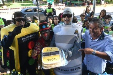 PMDF celebra os 29 anos da implantação da faixa de pedestre no Distrito Federal -  (crédito: Ed. Alves/CB/D.A Press)