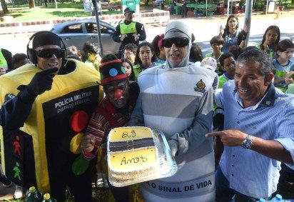 PMDF celebra os 29 anos da implantação da faixa de pedestre no Distrito Federal -  (crédito: Ed. Alves/CB/D.A Press) -PMDF celebra os 29 anos da implantação da faixa de pedestre no Distrito Federal -  (crédito: Ed. Alves/CB/D.A Press)