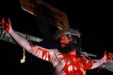 Via Sacra do Morro da Capelinha. - (crédito: Ed Alves/CB/D.A Press) Via Sacra do Morro da Capelinha. - (crédito: Ed Alves/CB/D.A Press)