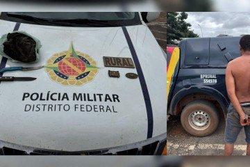 Suspeito voltou ao local com mais uma arma para fazer ameaças  -  (crédito: Divulgação/PMDF)