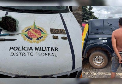 Suspeito voltou ao local com mais uma arma para fazer ameaças  -  (crédito: Divulgação/PMDF) -Suspeito voltou ao local com mais uma arma para fazer ameaças  -  (crédito: Divulgação/PMDF)