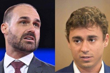 Eduardo Bolsonaro e Nikolas Ferreira -  (crédito: SAUL LOEB / AFP e Leandro Couri/EM/D.A.Press)