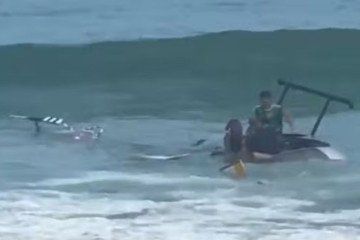 Queda de helicóptero na Barra da Tijuca é a 36ª ocorrência do tipo no Rio de Janeiro em 2026
 -  (crédito: Reprodução)