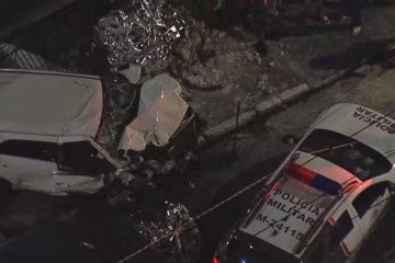 Demóstenes dirigia em alta velocidade. Das quatro crianças, o casal de irmãos foi atingido em cheio -  (crédito: Reprodução de vídeo)