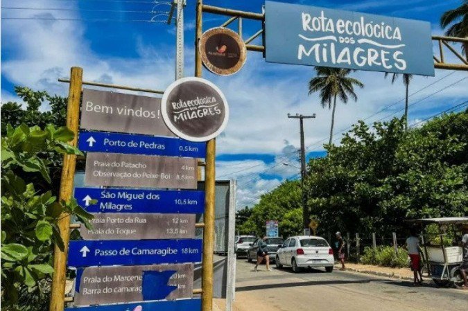 São Miguel dos Milagres integra a chamada Rota Ecológica junto a outros dois municípios -  (crédito: Vida sem paredes/Divulgação)