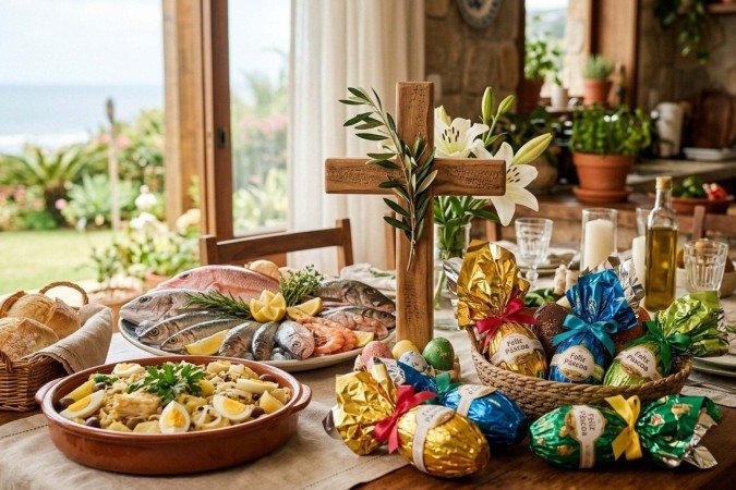 Mesa de Semana Santa - (crédito: Reprodução) Mesa de Semana Santa - (crédito: Reprodução)