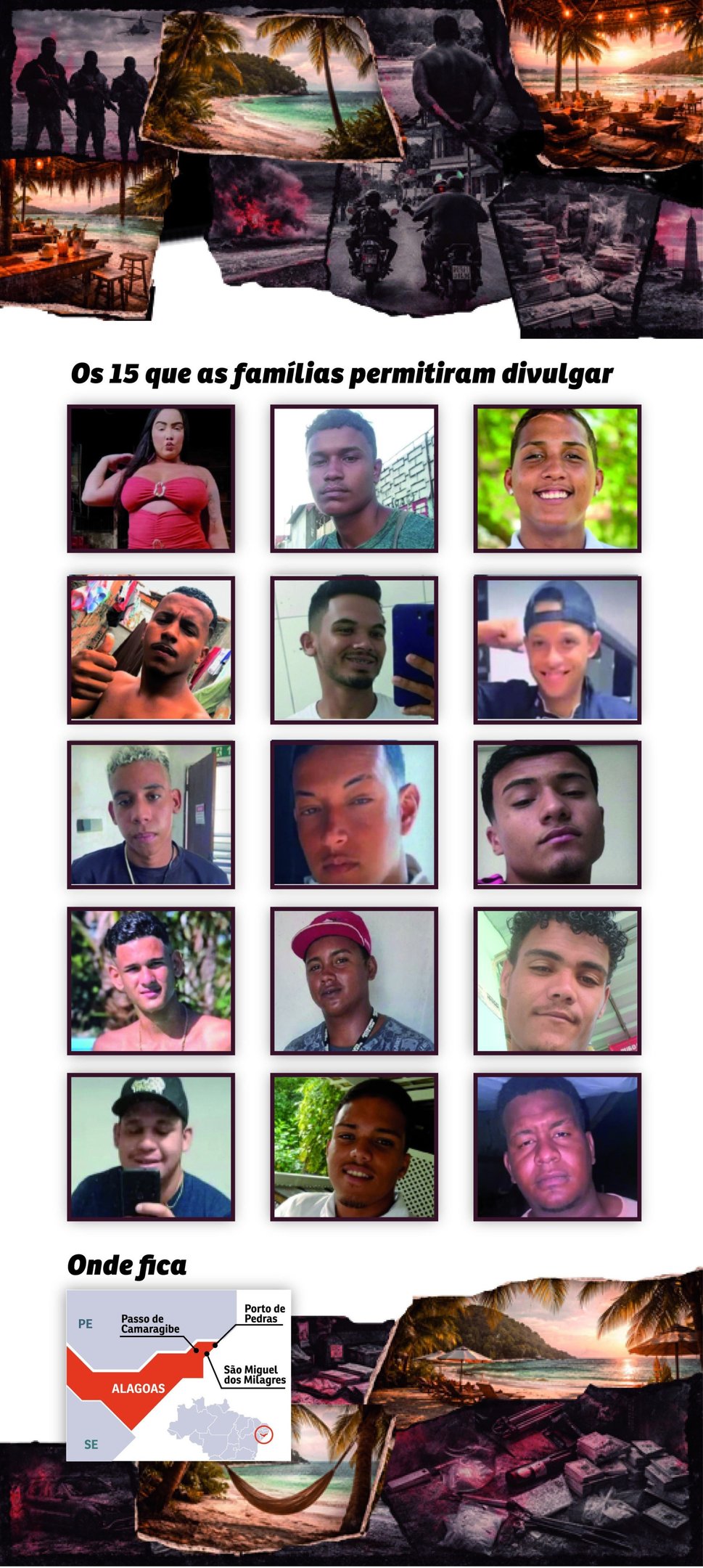 Dos 19 desaparecidos, apenas 15 tiveram as fotos divulgadas pelos familiares