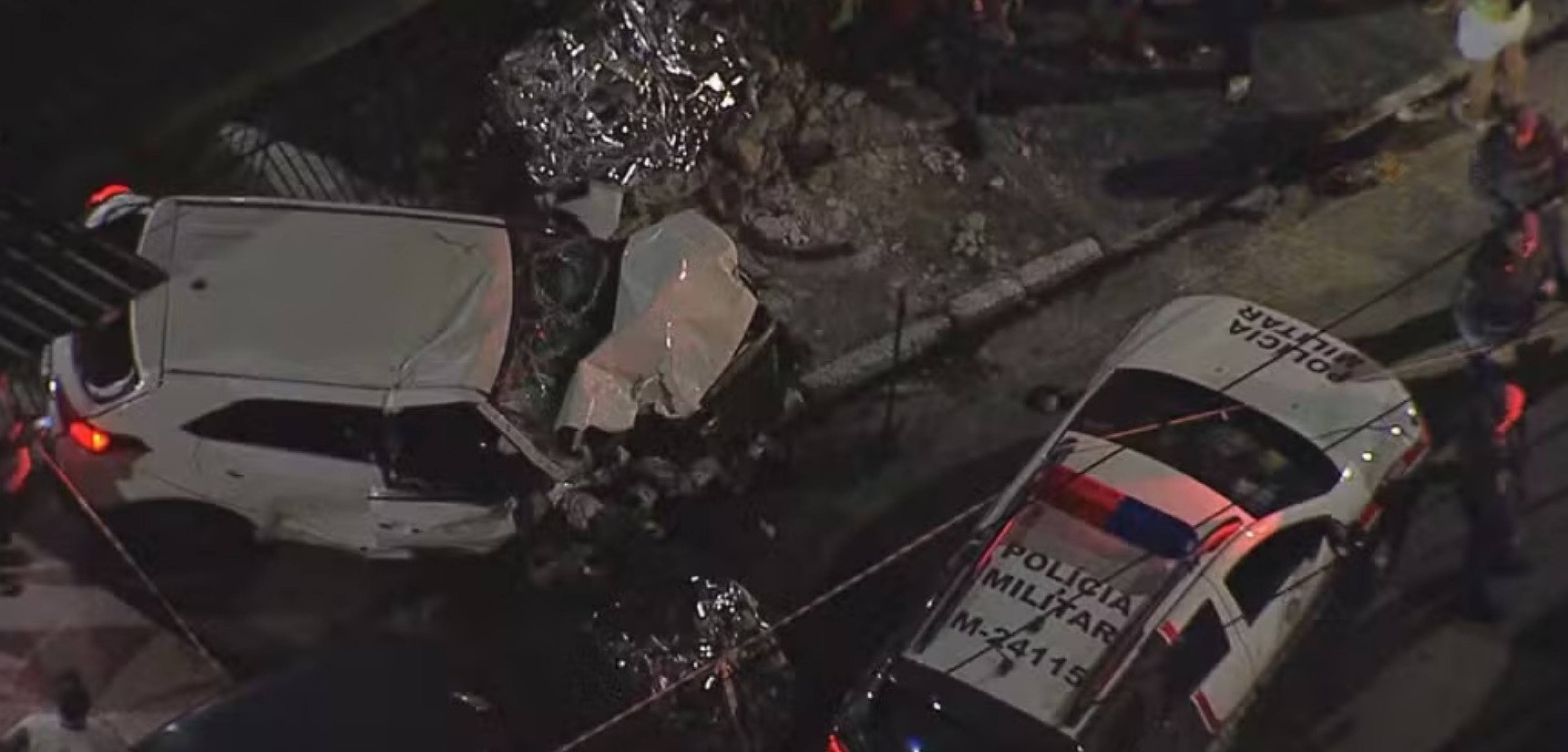 Demóstenes dirigia em alta velocidade. Das quatro crianças, o casal de irmãos foi atingido em cheio -  (crédito: Reprodução de vídeo)