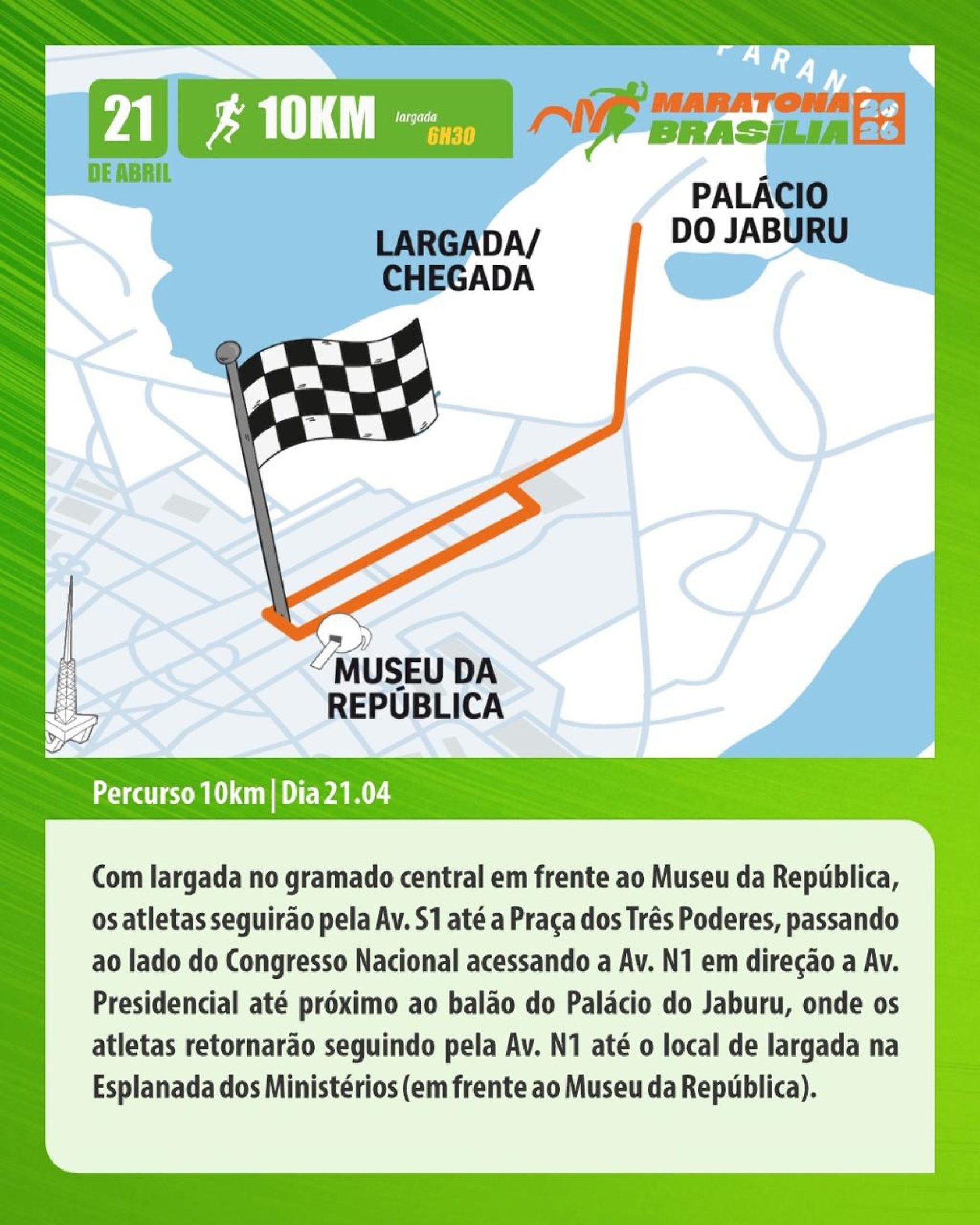 Percurso Maratona Bras&iacute;lia 10km