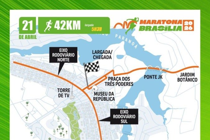Percurso Maratona Brasília 42km