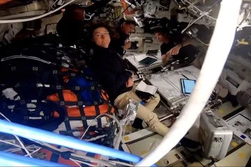 Imagem captada durante live da tripulação da Orion Integrity - (crédito: Nasa/AFP) Imagem captada durante live da tripulação da Orion Integrity - (crédito: Nasa/AFP)