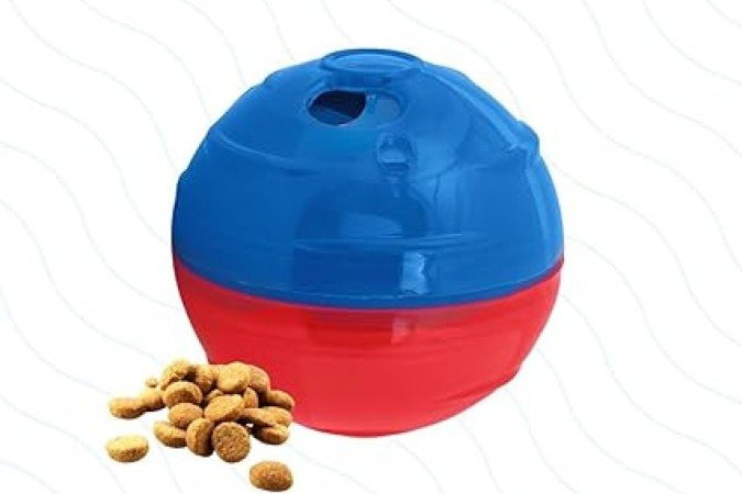 Bola comedouro interativa (R$ 29,99)