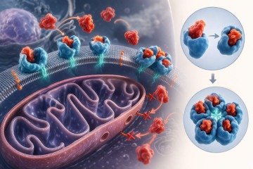 Representação do mecanismo em que proteínas bloqueiam a morte programada das células, favorecendo a sobrevivência de tumores - (crédito: DALL·E/OpenAI) Representação do mecanismo em que proteínas bloqueiam a morte programada das células, favorecendo a sobrevivência de tumores - (crédito: DALL·E/OpenAI)