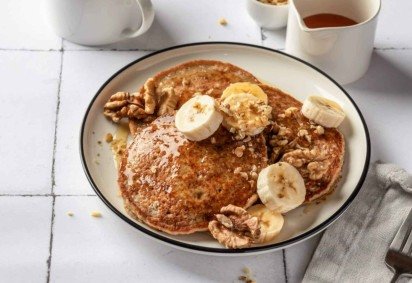 Panqueca americana proteica de banana e aveia (Imagem: HANNA HAFARAVA | Shutterstock)
 -  (crédito: EdiCase) -Panqueca americana proteica de banana e aveia (Imagem: HANNA HAFARAVA | Shutterstock)
 -  (crédito: EdiCase)