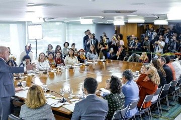 Presidente Lula na sanção do PL 2942/2024 -  (crédito: Ricardo Stuckert/PR)