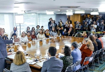 Presidente Lula na sanção do PL 2942/2024 -  (crédito: Ricardo Stuckert/PR)