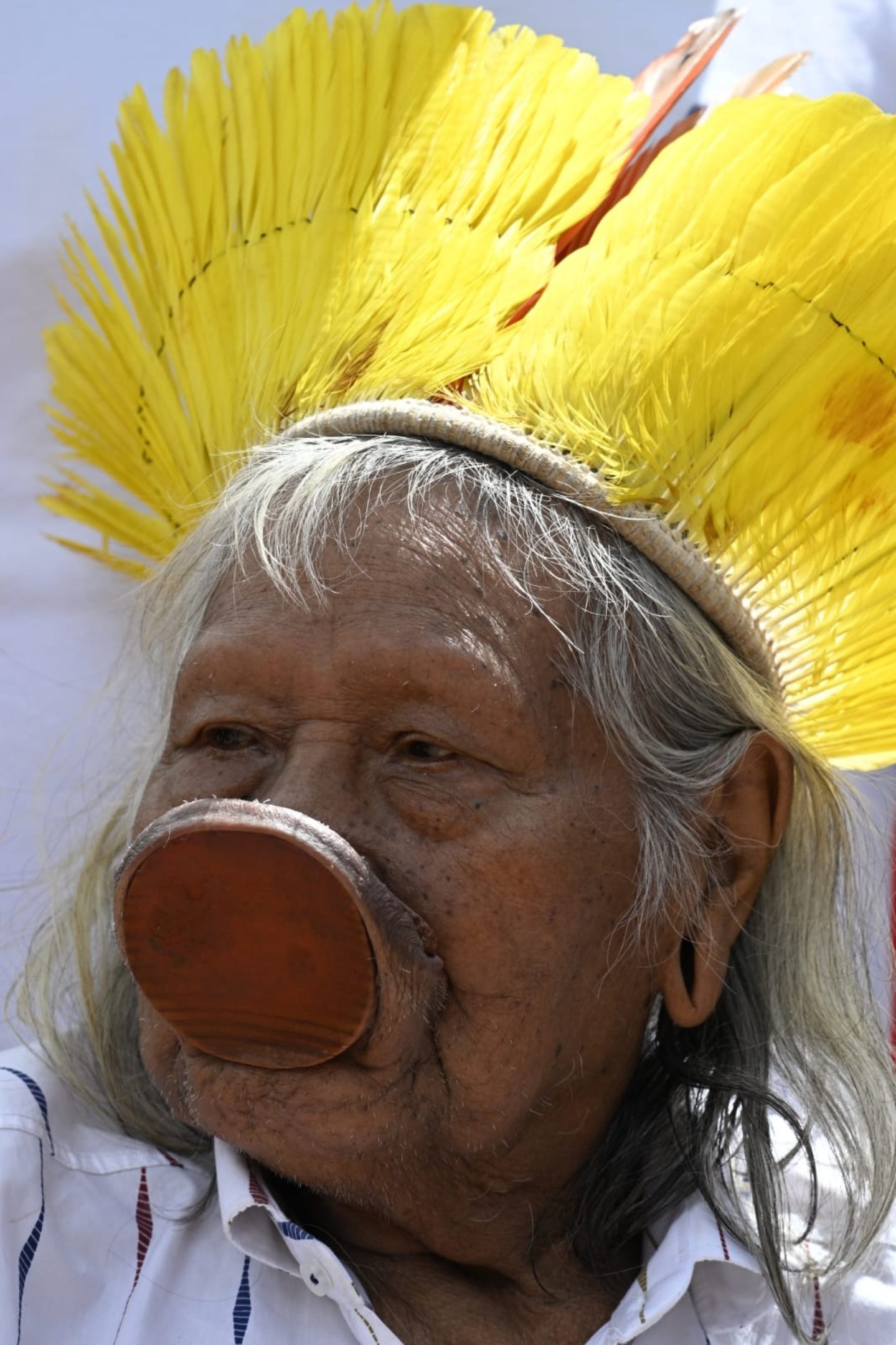 Cacique Raoni no Acampamento Terra Livre