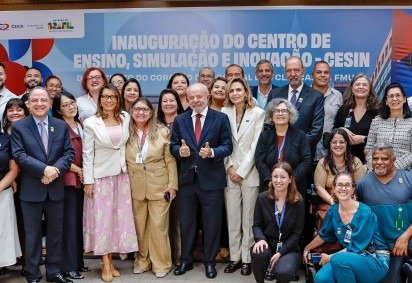 Lula visita ao Centro de Ensino, Simulação e Inovação do Instituto do Coração (InCor), em São Paulo -  (crédito:  Foto: Ricardo Stuckert / PR.)
