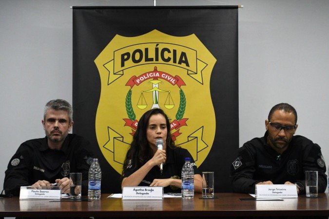 Da esquerda para a direita, delegados Paulo Soares, Ágatha Braga e Jorge Teixeira, da Decor - (crédito: Marcelo Ferreira/CB/D.A Press) Da esquerda para a direita, delegados Paulo Soares, Ágatha Braga e Jorge Teixeira, da Decor - (crédito: Marcelo Ferreira/CB/D.A Press)