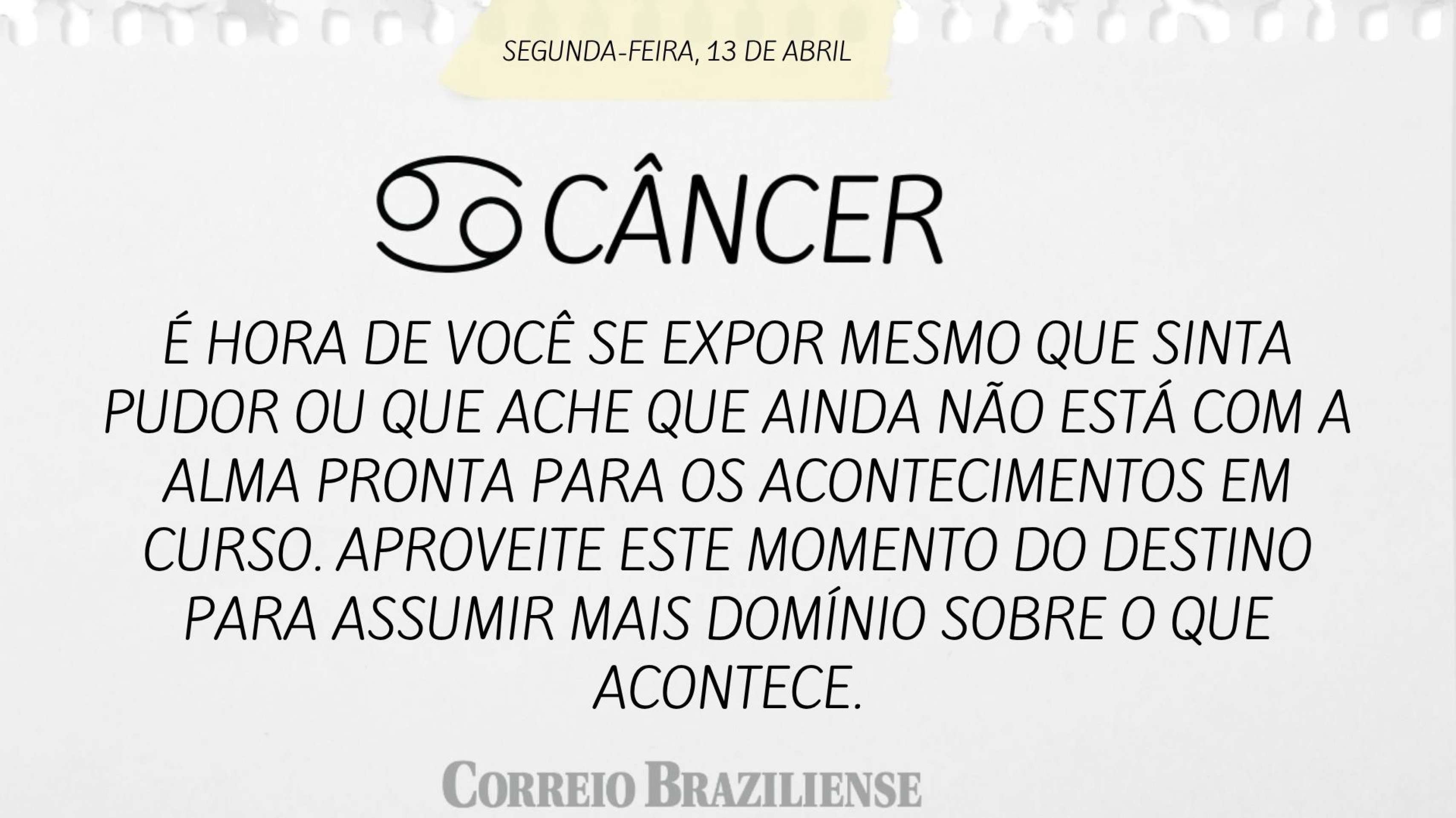 Hor&oacute;spoco desta segunda (13/4)