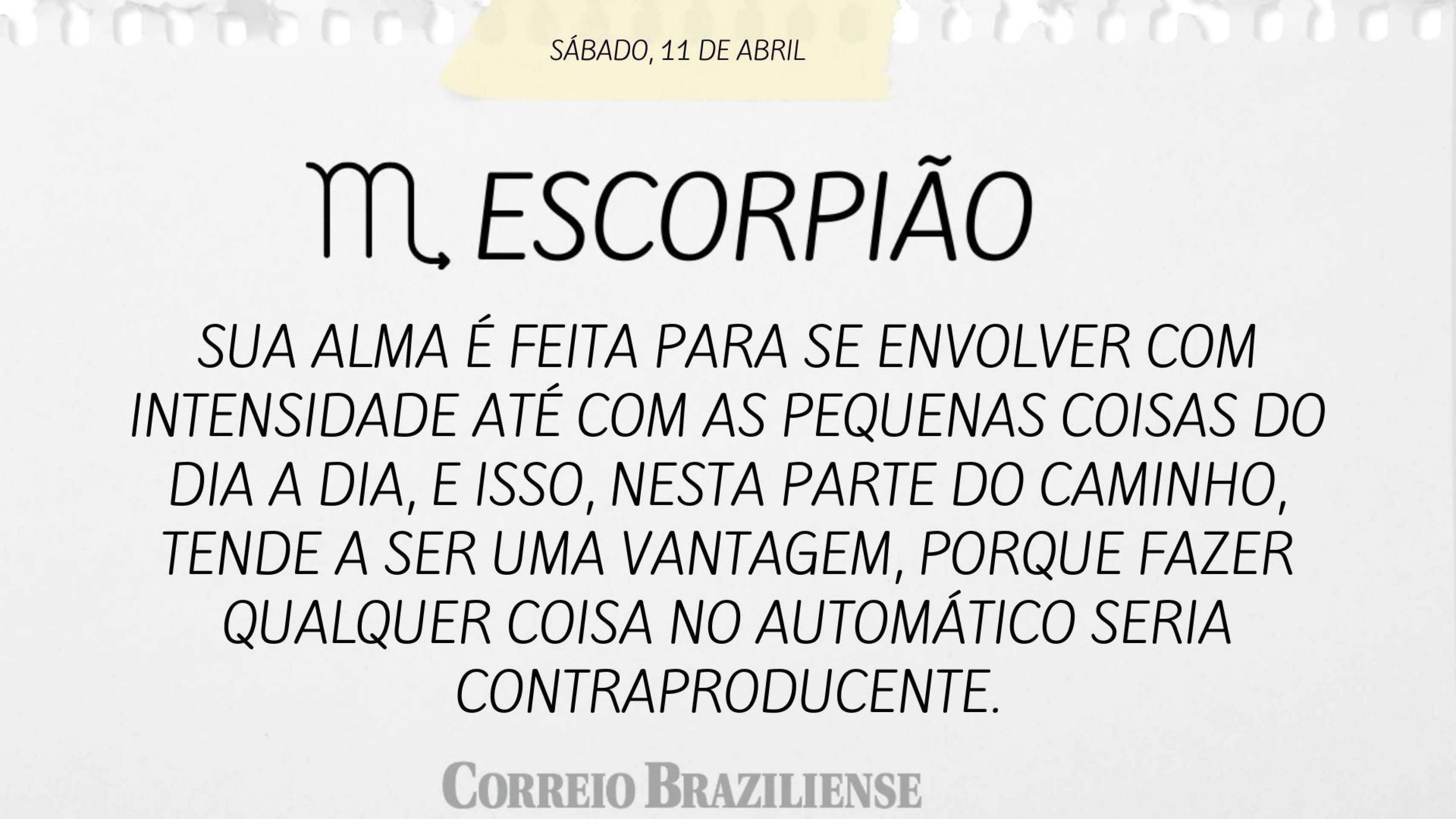 Hor&oacute;spoco deste s&aacute;bado (11/4)