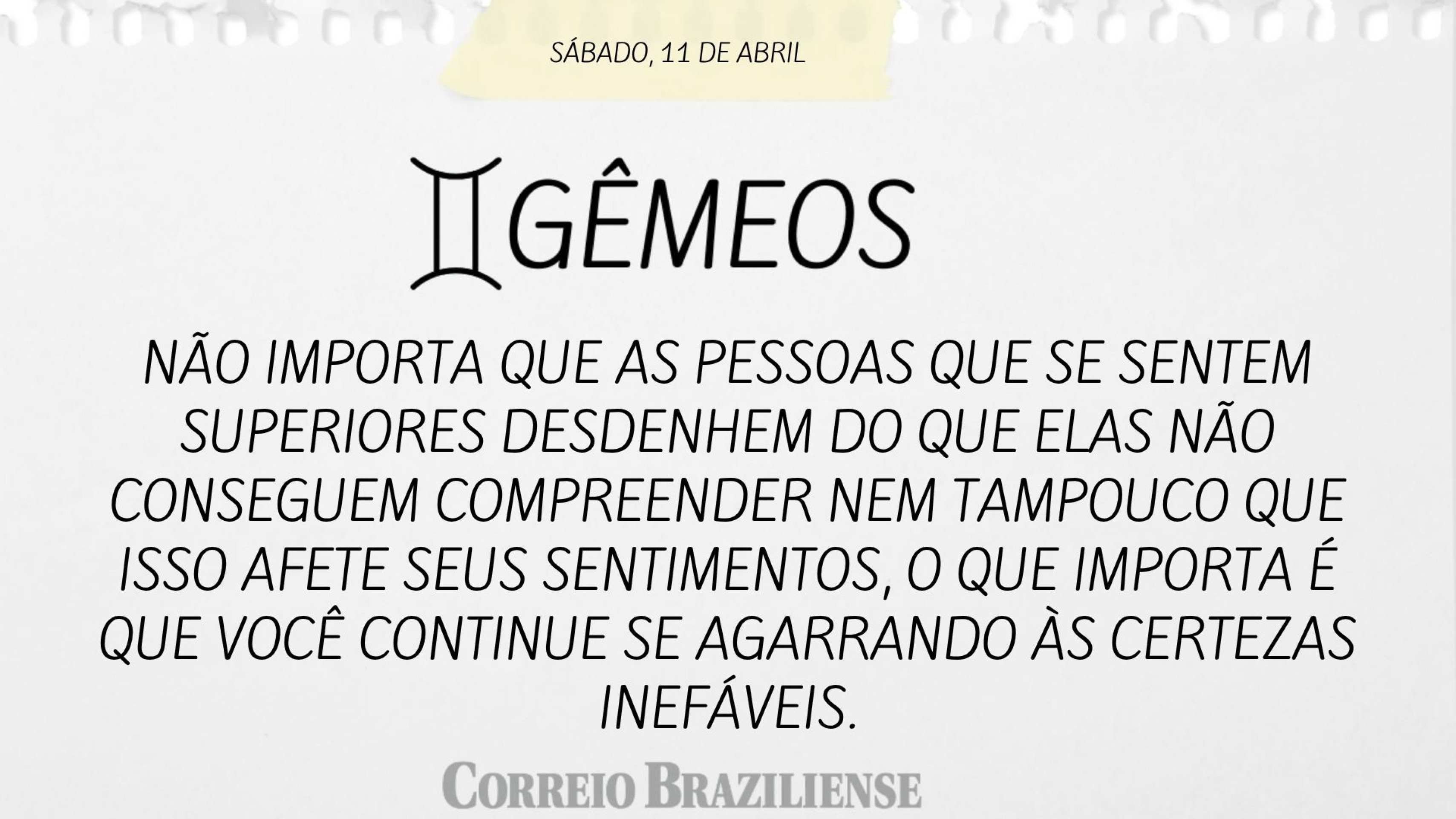 Hor&oacute;spoco deste s&aacute;bado (11/4)