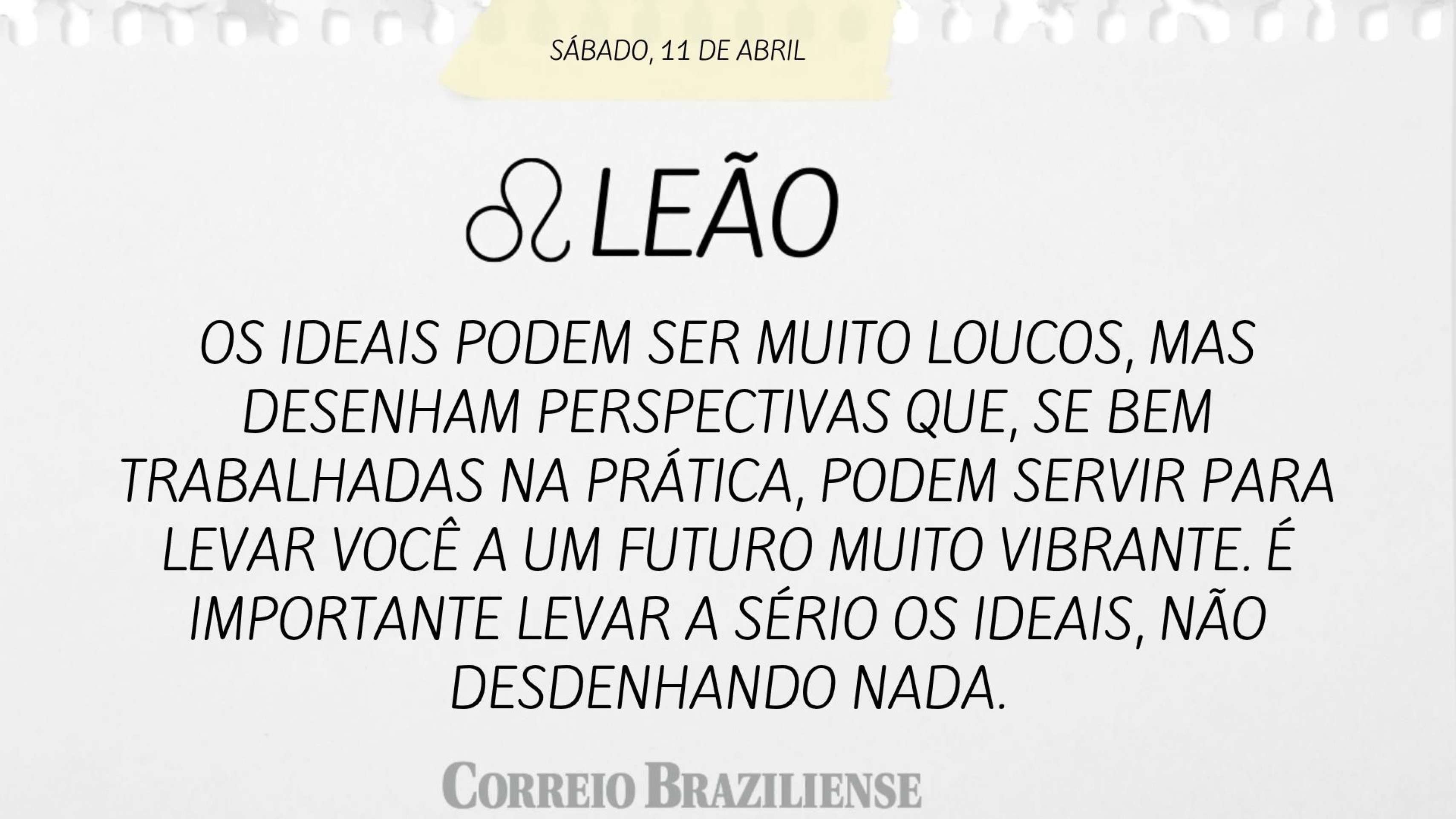 Hor&oacute;spoco deste s&aacute;bado (11/4)