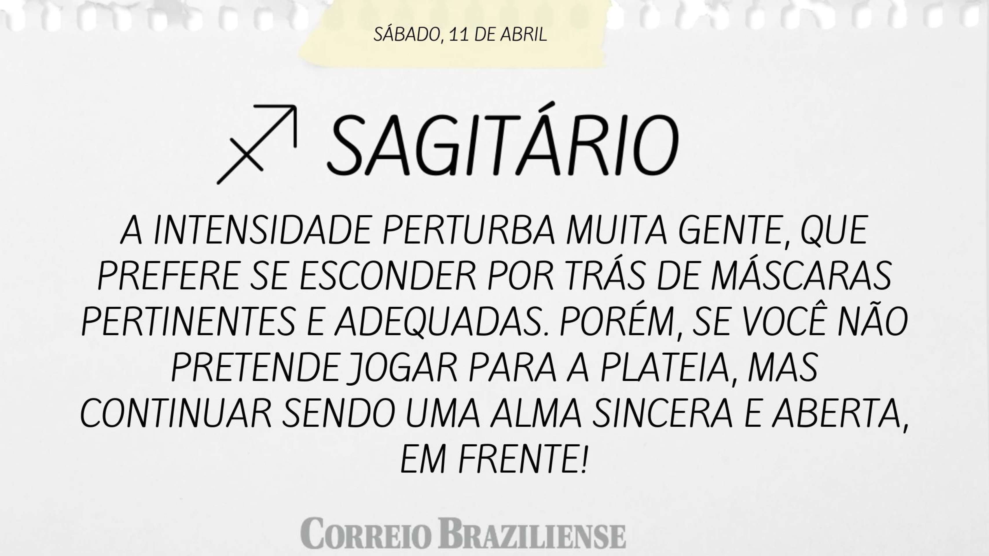 Hor&oacute;spoco deste s&aacute;bado (11/4)